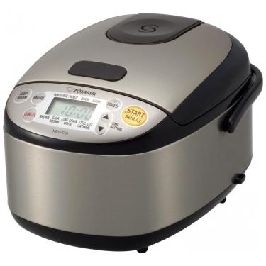 Imagem de Panela de Arroz Elétrica até 3 Xícaras, 110V 450W, Zojirushi NS LGC05XB Micom, Preto Inoxidável
