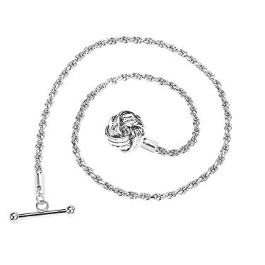 Imagem de VVCome Corrente masculina de lapela de nó de metal para terno ouro prata nós celtas broche de lapela com borla acessórios de terno, Metal Aço inoxidável, Cristal