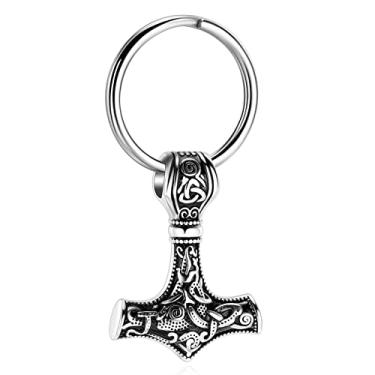 Imagem de shajwo Thor Hammer Joias de cremação para cinzas de aço inoxidável com pingente de martelo urna para cinzas para homens e mulheres urnas memoriais presente, Metal, aço inoxidável