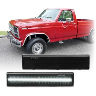 Imagem de USR 80-86 Luz Marcadora Lateral Série F - Par de Lâmpadas de Estacionamento Fumadas Dianteiras (Esquerda + Direita) - Compatível com Ford 1980-1986 F150 / F250 / F350 Caminhonete e Bronco SUV (Lente