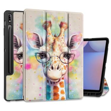 Imagem de MEEgoodo Capa para Samsung Galaxy Tab S9 Plus/S9 FE Plus 12,4 polegadas 2023 com suporte para caneta, capas para tablet com suporte dobrável de couro + capa traseira de TPU macio + despertar/hibernar
