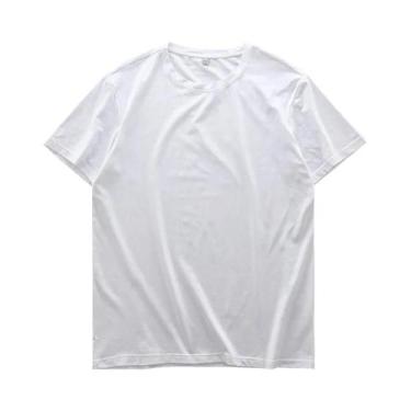 Imagem de Camiseta Masculina com Gola Redonda - Conforto em Seda Gelada, Modal e