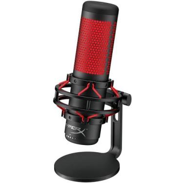 Imagem de Microfone Gamer HyperX QuadCast Podcast, Antivibração, LED, Preto e Ve