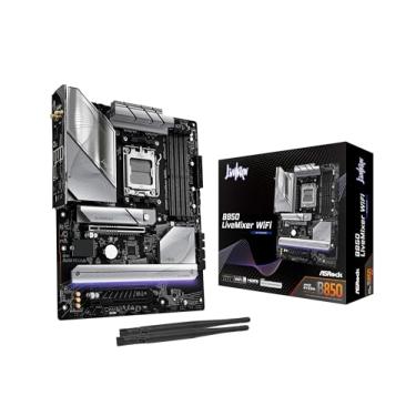 Imagem de ASRock AMD B850 LiveMixer WiFi 7 soquetes AM5 Ryzen 9000/8000/7000 Series DDR5 8000+ (OC) MHz 256GB ATX Placa-mãe M.2 SATA3 6.0 Gb/s PCIe 5.0 BIOS Flashback 1 HDMI 1 DisplayPort