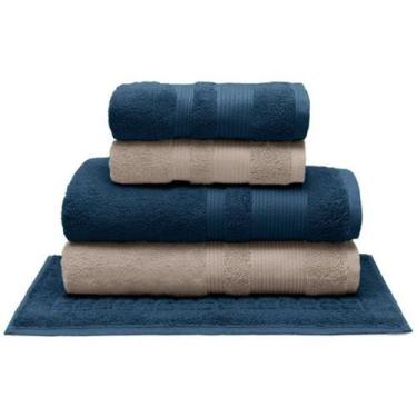 Imagem de Jogo de Toalhas 5 peças Buettner Algodão Egípcio Aliance Marinho e Pal
