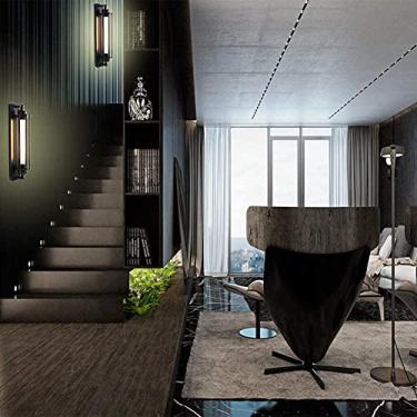 Imagem de Industrial Luminária De Parede Antigo E27 Edison Luminária De Parede Vintage Arame De Ferro Gaiola Flauta Arandela Para Cabeceira Bar Restaurante Loft Corredor(No Bulb,Black)