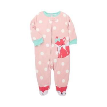 Imagem de Macacão Bebê Footed Quentinho - Micro Polar de Raposa - Tamanho RN-12M