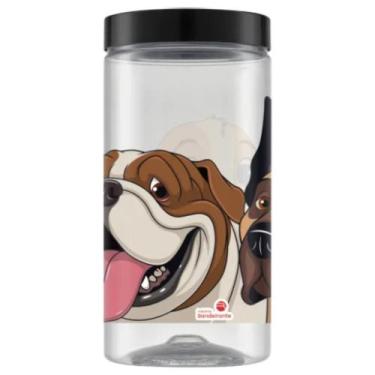 Imagem de Pote Porta Ração Comedouro Cachorro Ou Gato 2lt Tampa Rosca - Bandeira