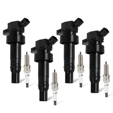 Imagem de DEEGOOLY Pacote De Bobinas De Ignição Uf-652 4Pcs E Velas De Ignição De Irídio 93815 Compatíveis Com Hyundai Veloster 2012-2017, Accent E Kia Rio Soul 2012-2019 1.6L L4