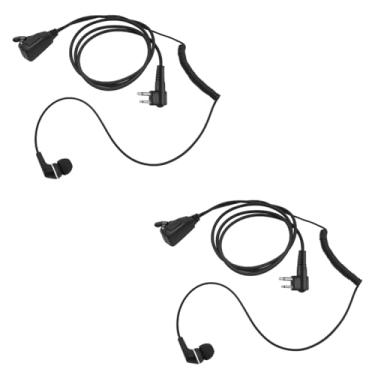 Imagem de HELETUL Fone de ouvido intra-auricular Walkie Talkie com fio com microfone Ptt compatível com rádio Motorola bidirecional CLS bpr dlr dtr rdm Rum (pacote com 2)