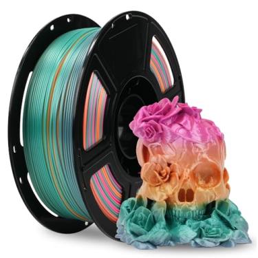 Imagem de FLASHFORGE Filamento PLA de seda 1,75 mm Ranbow Candy, filamento de impressora 3D 1 kg (2,2 lbs), filamento de impressão 3D de textura suave e sedosa, precisão dimensional +/- 0,02 mm