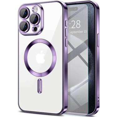 Imagem de Capa para o iPhone 14 Pro Max com Proteção na Lente e Compatível com Magsafe - Design Slim e Acabamento Premium Cor: Roxo