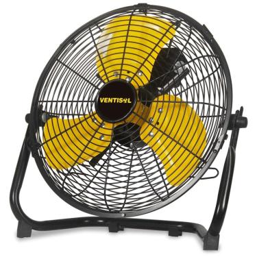 Imagem de Ventilador de Piso Silencioso Portátil com 3 Velocidades, Construído em Metal, 110V, VENTISOL, Preto