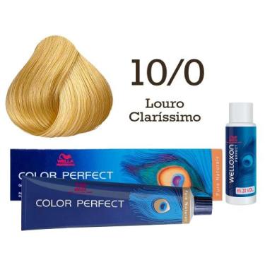 Imagem de Coloração Color Perfect 10/0 Louro Claríssimo + Oxi 20 Welloxon  Wella