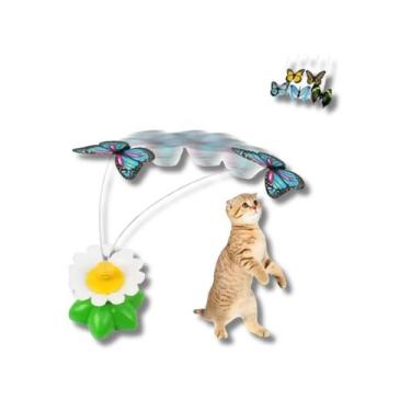 Imagem de Brinquedo Gato Margarida Borboleta Giratória Eletrica - Maylon Pet