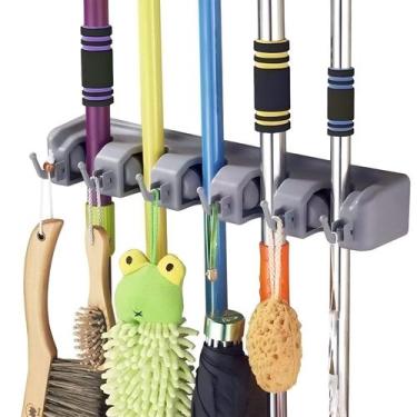 Imagem de Suporte Multiuso 6 Posições Porta Vassoura Rodo Chave - Epsilon