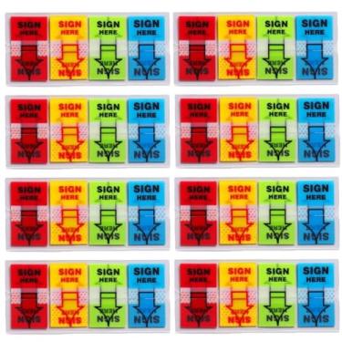 Imagem de 800 peças adesivos Sign Here - etiquetas de seta adesivos sinal aqui tabs sinal poste aqui bandeiras para documentos, cadernos, material escolar e escritório