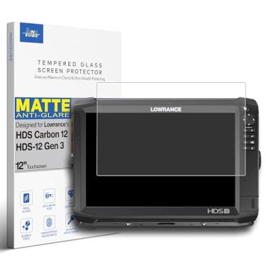 Imagem de INNOSURE Película protetora de tela de vidro temperado premium projetada para Lowrance HDS Carbon 12, Lowrance HDS-12 Gen 3 Fishfinder tela sensível ao toque de 12 polegadas antiarranhões/brilho