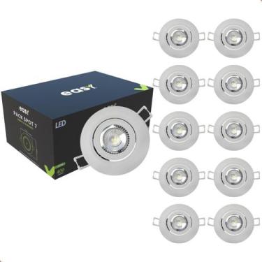 Imagem de Kit 10 Spot Led Embutir 7w 3000k Branco Quente 9cm 110v/220v Bivolt Ip