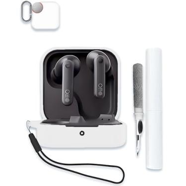 Imagem de Capa para fones de ouvido sem fio CMF Buds Pro 2 com integração ChatGPT, capa protetora de silicone macio portátil resistente a arranhões com kit de limpeza, mosquetão e cordão, branca