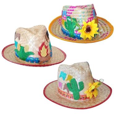 Imagem de Chapéu De Palha Infantil Festa Junina Decorado