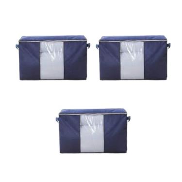 Imagem de Caixa Organizadora Flexível Closet Roupa Cobertor Casacos Armário (3 Azul)