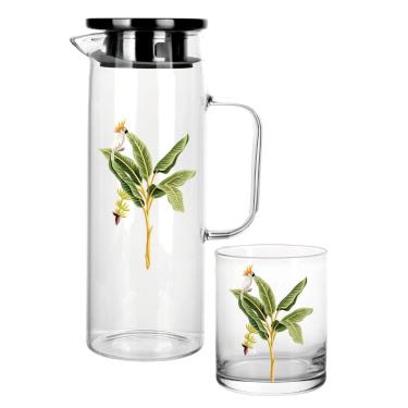 Imagem de Jg jarra c/ copos p/refresco 5 pç em vidro borossilicato