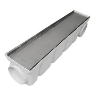 Imagem de Ralo Linear 10x50 com Tela Anti-Inseto e Coletora Branca para Cola Piso