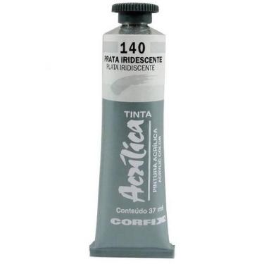 Imagem de Tinta Acrílica Corfix 37ml Metálica - 81037, 140 - PRATA IRIDESCENTE