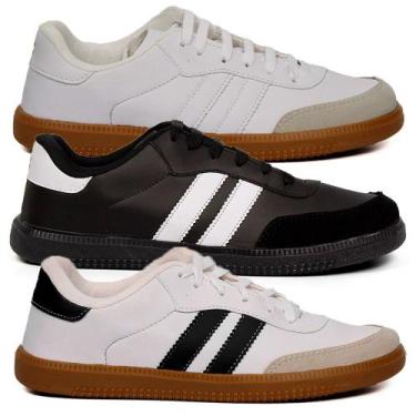 Imagem de Kit 3 Tenis masculino feminino casual tons neutros retrô clássico orig