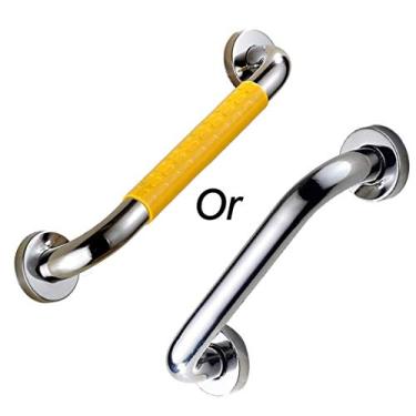 Imagem de DCYEQRQ Alças de chuveiro, corrimãos, barra de apoio de aço inoxidável, toalheiro, suporte de vaso sanitário, alça para idosos deficientes, corredor de escada, prata-31 cm (amarelo 61 cm)