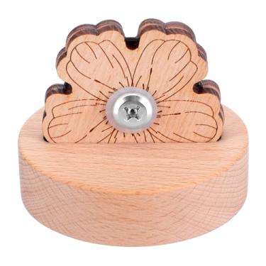 Imagem de Mabor Ferramenta de corte de linha para acolchoamento, cortador de fio com suporte antiderrapante, lâmina giratória de madeira de mesa em forma de flor para projetos de costura e artesanato