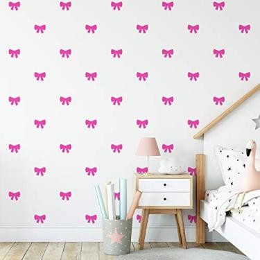 Imagem de Adesivo de Parede de Laços Rosa Pink 60un 7x6cm Cobre 4m²