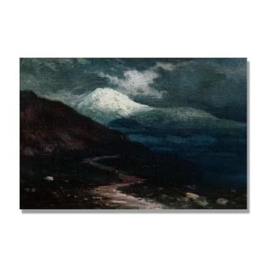 Imagem de Lev Lagorio Prints. Pintura de arte de parede paisagem marítima. Pôster de reprodução de impressões em tela de paisagem para decoração de casa. (Paisagem de montanha 2). 70 x 105 cm - 27,6 x 41,4 pol