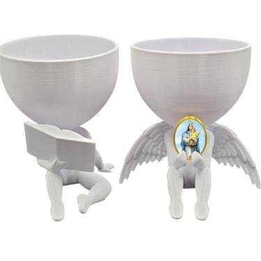 Imagem de Kit Decoração Nossa Senhora D'Ajuda Anjinho + Lendo Biblia - Point da 