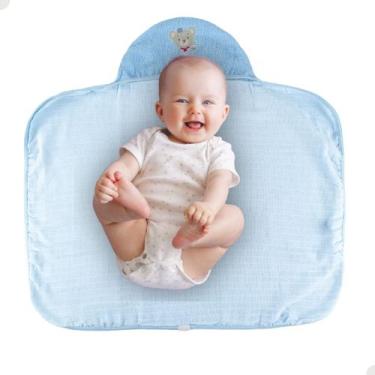 Imagem de Toalha de Banho Bebê com Capuz Macia Bordada 100% Algodão - Casa com A