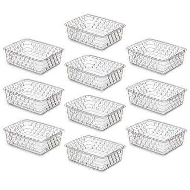 Imagem de KIT 10 CESTO ORGANIZADOR - G - 20x15 - UNINJET - PAI, Transparente