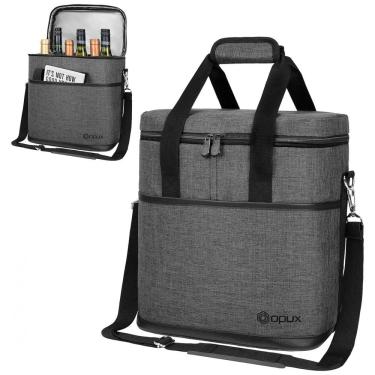 Imagem de Bolsa Térmica Para Transporte de Vinhos OPUX até 6 Garrafas, Cinza