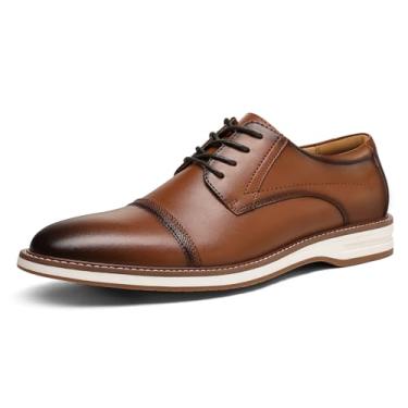Imagem de MERIDOS Sapato social masculino casual executivo formal Wingtip Oxford, Bico marrom, 46