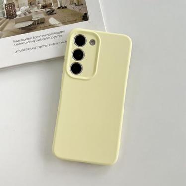 Imagem de Capa de silicone líquido macio de qualidade para Samsung Galaxy S24 S23 Plus S22 Ultra Lente protetora capa colorida, A, para Samsung S23