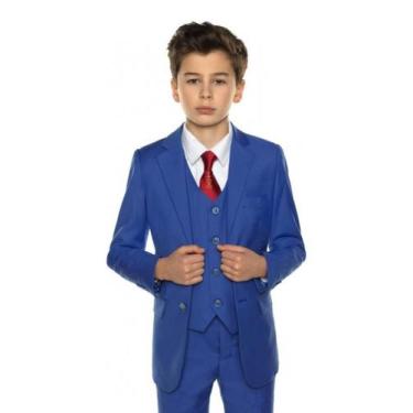 Imagem de Terno Infantil Slim Completo Paletó + Calça + Camisa + Colete  - Nero 