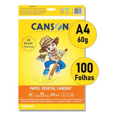 Imagem de Papel vegetal Canson A4 210x297mm 60g kit com 100 folhas