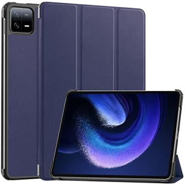 Imagem de Capa inteligente para XIAOMI Pad 6 de 28 cm, capa inteligente Ratesell leve com três dobras com despertar/hibernar automaticamente para XIAOMI Pad 6 azul marinho
