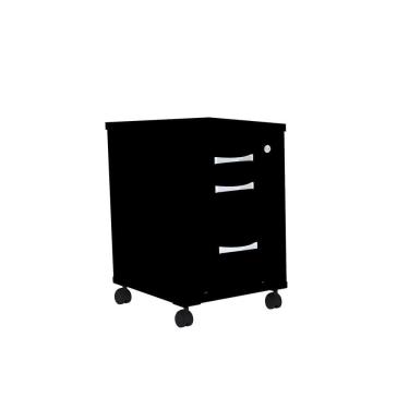 Imagem de Gaveteiro Volante 3 Gavetas Com Chaves Pe25 Em Mdp Preto