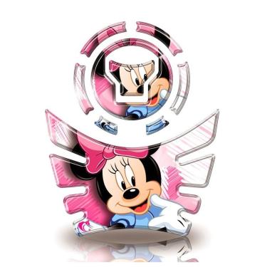 Imagem de Kit Protetor Tanque E Bocal Moto Honda Acima 2018 Minnie Rosa E Azul Rosa