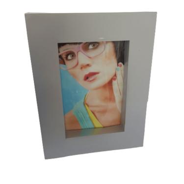 Imagem de Porta Retrato Plástico Prata 21Cm X 16Cm