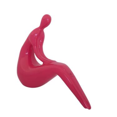 Imagem de Estátua Feminina Rosa Em Cerâmica 18cm X 20cm X 10cm