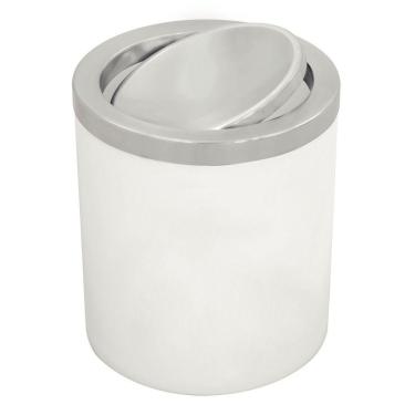 Imagem de Lixeira Tramontina útil Basculante em Aço Inox Branco 5 L