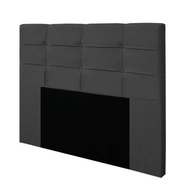 Imagem de Cabeceira Estofada Moscou Queen 1,60m Madeira Industrializada Tecido Linho Grafite Pallazio
