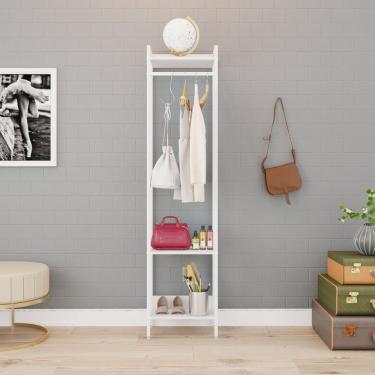 Imagem de Estante Closet Arara 187x45cm 3 Prateleiras Active Yescasa Branco Chess / Est.preta